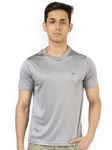 3rd Planet Men's T-Shirts, Microfiber Polyester, Casual Round Neck, Half Sleeve, Sweat Resistant, Breathable & Soft Regular Fit, Everyday Wear for Office, Running, Workout, Yoga Light Grey