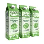 Happi Planet | Organic Dishwash Liquid Gel | 3000ml | Natural, Plant Based, Biodegradable, Non Toxic, Eco-Friendly, Herbal | Removes Tough Grease, Leaves No Residue, Baby & Pet Safe