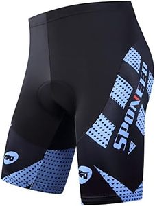 sponeed Men's Cycling Shorts Padded Bicycle Riding Pants Bike Biking Clothes Cycle Wear Tights, Light Blue, 3X-Large