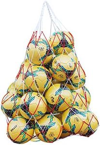 Large Capacity Mesh Equipment Duffel Bag Net Ball Bag Basketball Football Rugby Sack Bag Mesh Carry Bag Sports Goods Tote Storage Organizer Net Bag with Drawstring for 10-15 Balls