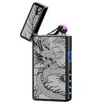 Electric Lighter, USB Rechargeable Plasma Arc Lighter, Windproof Flameless Butane Free Mini Lighter for Candles, Fireworks, Outdoor Camping Activities (Black Dragon)