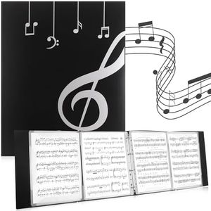 JIANTA A4 Sheet Music Folder, 4 Page Expand, 60 Pages Capacity, 8.5x11 inch Music Binder, Writable Choir Folder, Blank Plastic Concert Choral Folder