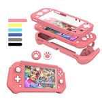 Switch Lite Case Protective Case for Nintendo Switch Lite, Compatible Nintendo Switch Lite Screen Protector Cover Hand Grip Case with Detachable TPU+Built-in PC Screen, Pink