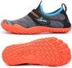 UBFEN Water Shoes for Kids Boys Girls Aqua Socks Barefoot Beach Sports Swim Pool Quick Dry Lightweight Toddler Little Big Kid A Grey Orange 6 Big Kid