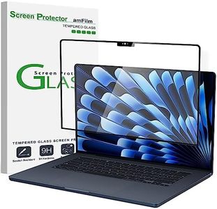 amFilm Designed for MacBook Air 15-Inch (M3 Chip/M2 Chip, 2023-2024 Released) Tempered Glass Screen Protector [Zero Bubbles][9H Hardness][ Anti-Scratch][ Anti-Fingerprint], 1 Pack