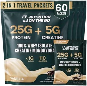 2-in-1 Whey Protein Isolate + Creatine Travel Packets, Vanilla, 60 Pack