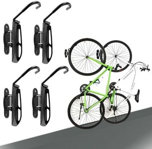 Wallmaster Swivel Bike Rack Hanger,Garage Wall Mount Bike Storage Hook for Indoor, 4 Pack