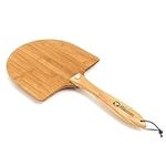 Chef Pomodoro Bamboo Pizza Peel with Foldable Wood Handle for Easy Storage, 12-Inch (30 cm) Diameter, Gourmet Luxury Pizza Paddle for Baking Homemade Pizza Bread.