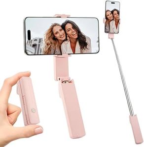 MQOUNY Phone Tripod, Portable Selfie Stick with Remote,Pocket Size Selfie Stick for iphone，Mini Travel Compact Phones Selfie Sticks with Phone Holder for Content Creation/Vlog/Video Record/Live Stream