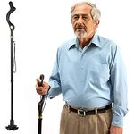 Folding Walking Sticks Portable Campbell Posture Cane 10 Height Adjustment Folding Walking Stick 360 Traction Tip Mobility Device for Men and Women Ladies Hiking/Trekking Pole/Travel/Home