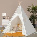 Kids Teepee Tent for Kids with Features and Flag, Play Tent for Kids Toys for Boys and Girls Portable Children Playhouse Kids Tent for Indoor & Outdoor Use (Lace)
