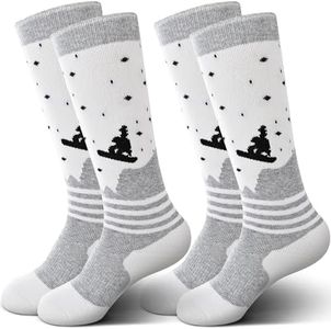 IRAMY Merino Wool Thermal Warm Socks Kids Knee High Winter Snow Socks Boys Toddler Girls 2 Packs for Snowboarding Skating Skiing Cold Weather