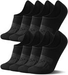 FITRELL No Show Socks Womens - Athletic Cushioned Low Cut Ankle Socks Invisible Non-slip Liner Socks, 8 Pairs Black, Medium