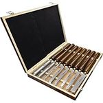 DEEFIINE 8pcs HSS Wood Turning Tools Lathe Chisel kit with Beech Handle