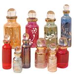 CraftsOfEgypt Genie Blown Glass Miniature Perfume Bottles for Perfumes & Essential Oils, Set of 10 Decorative Vials, Each 2" High (5cm), Assorted Colors