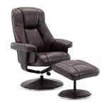 Morris Living The Denver Swivel Recliner Chair & Footstool - Genuine Leather - Brown