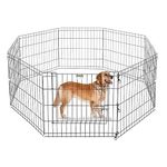 RvPaws Pets Folding Metal Exercise Play Pen, Foldable Metal Pet Exercise and Playpen with Single Door Cage (61 cm X 61 cm 6 Panel) (24 Inch)