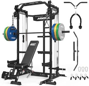 Mikolo Power Cage, 2000LB Power Rack with Independent Dual Pulley System, Multi-Function Home Gym Workout Machine for Cable Crossover (Black Package)
