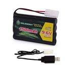 QBLPOWER 9.6V 1500mAh NI-MH Rechargeable Battery Pack for RC Car Boats Robots and Charger Cable