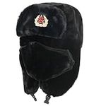 Trapper Hat,Russian Hats for Man Women Thermal Bomber Hats with Ear Flap and Detachable Windproof Mask Breathable Winter Trapper Hat for Outdoor Activities Black