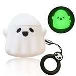 MOBOZA Compatible with AirPods Case Cover, Luminous Cute Ghost Case Designed for Airpods 2nd & 1st, Soft Silicone Anime Funny 3D Cartoon Apple AirPods 2/1 Case for Women Men Kids Teens Girls Boys