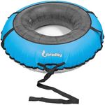 Bradley Colossal 60" Snow Tube with Slick, Heavy-Duty Vinyl Bottom for Fast Sledding – Large Inner Tube with 4 Handles, Patented Tow Strap and Made in USA for All-Season Fun Blue