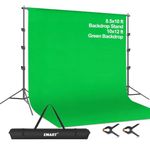 EMART Photo Video Studio 8.5 x 10ft Green Screen Backdrop Stand Kit, Photography Background Support System with 10 x12ft Polyester Chromakey Backdrop