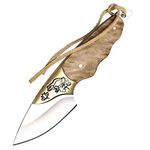 Hunting Knife Full-Tang Portable Knife Rosewood Handle with Leather Sheath D2 Staless Steel 60-62 HRC