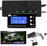 Chicmine Reptile Thermostat Plug Socket, Day Night Thermostat Digital Dimming Thermostat with Timer, Dimmer Temperature Controller with Waterproof Sensor Probe for Aquarium Greenhouse UK Plug