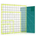 Namner Quilting Rulers, Quilting Templates, Sewing Rulers and Guides, Multi-Functional Quilting Ruler, Square Arcrylic Quilting Rulers, 4.5/6/9.5/12.5'', with Quilting Accessories, Quilting Board