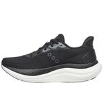 Saucony Womens Triumph 23 Running Shoe, Black/White, 10 W US