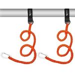 2Pcs Kayak Paddle Leash, Stretchable Paddle Strap with Carabiner Secure, Kayak Accessories Coiled Lanyard (orange)