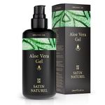 3-in-1 Mens Aftershave Balm, Moisturiser & Hair Gel, 200ml - Aloe Vera Gel with Hyaluronic Acid - Skin Care Face Moisturiser for Men - Post Shave Balm - Natural Mens Hair & Skincare - Satin Naturel