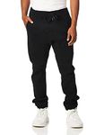 WT02 Men's Twill Jogger Pants, Black-a, X-Large