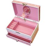 Mele & Co Lexi Ballet Shoe Musical Jewellery Case, Pink & White, 18 cm x 12 cm x 10 cm