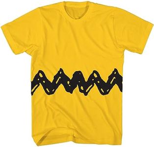 Peanuts Charlie Brown Costume Men's Adult Graphic Tee T-Shirt, Yellow, X-Large
