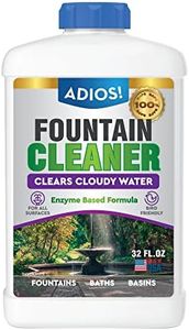 Adios! Fountain Cleaner and Clarifier for Outdoor and Indoor Fountains – Safe for Plastic, Metal, Glass and Stone (32oz)