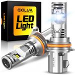 OXILAM Upgraded 9004 LED Headlight Bulbs, 20000 Lumens 600% Super Brighter HB1 Led Bulb, Ture 1:1 Size as Halogen Bulbs，6500K Cool White Conversion Kit for High and Low Beam, Plug & Play, Pack of 2