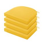 LOVTEX Outdoor Chair Cushions 17"x16"x2" Pack of 4, Patio Cushions for Outdoor Furniture, Water Resistant Round Corner Seat Cushions, Golden Yellow