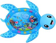 Magifire Tummy Time Water Play Mat for Infants 3-12 Months, Baby Water Play Mat for Sensory Development, Easy to Inflate, Quiet Play, Keeps Babies Entertained, Water Pad for Baby, Sea Turtle 36"x46"