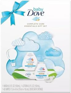 Dove Baby Complete Care Essentials Gift Set - Baby Gift Set with a Dove Baby Body Wash, a Dove Baby Lotion, a Pack of Dove Baby Wipes, and a Dove-Shaped Baby Bath Sponge (4 Piece Set)