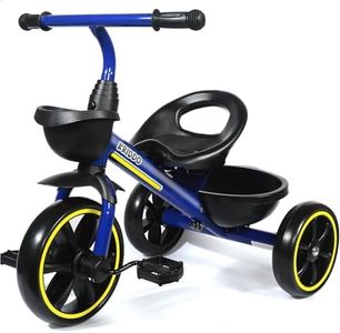 KRIDDO Kids Tricycles Age 24 Month to 4 Years, Toddler Kids Trike for 2.5 to 5 Year Old, Gift Toddler Tricycles for 2-4 Year Olds, Trikes for Toddlers, Blue