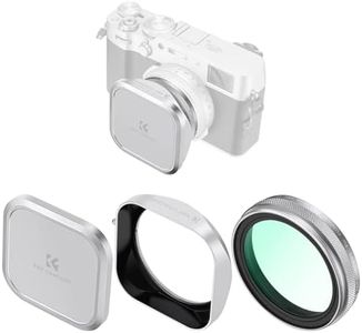 K&F Concept (Silver Frame) MC UV Filter + Metal Square Hood + Magnetic Lens Cap Kits for Fujifilm X100 Series Accessories (X100, X100S, X100F, X100T, X100V, X100VI)-28 Multi-Coatings, HD Waterproof