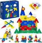 YRZtiles Magnetic Tiles Building Blocks - MagFlake Interlocking 3D STEM Toy for Toddlers & Kids, Hybrid Snowflake Construction Set with Garden & Cat Accessories, (58 Pcs)