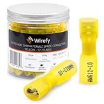 90 PCS Wirefy Female Spade Connectors - Heat Shrink Spade Connector Kit - Quick Disconnect Wire Connectors - Electrical Spade Terminals - Yellow 12-10 Gauge