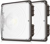 CINOTON 40W LED Canopy Lights UL Listed, 100-277V Commercial Canopy Lights Outdoor IP65 Waterproof, 5600LM for Gas Station Garage Warehouse Shop Carport Industrial, 9.5"x9.5" 5000K Daylight 2 Pack