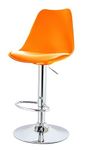 DEHRAN Arihant Bar Stool(Orange) for Kitchen| Revolving Bar Stool Chair| Hospital Stool|Indoor|Out Door Stool| Counter Chair with Backrest (Finish Color - Silver, Do-It-Yourself)