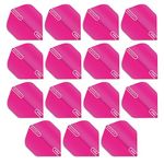 Hardcore Fluoro Pink Extra Thick Standard Dart Flights - 5 Sets per Pack (15 Dart Flights in Total) & Red Dragon Checkout Card