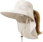 Camptrace Wide Brim UPF 50+ UV Protection Sun Hats Hiking Fishing Gardening Hats with Large Neck Flap for Womens Mens Nylon