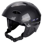 Tontron Adult Whitewater Kayaking Canoeing Bike Skate Multi-Sports Helmet (Gloss Black Carbon Fiber, Medium)